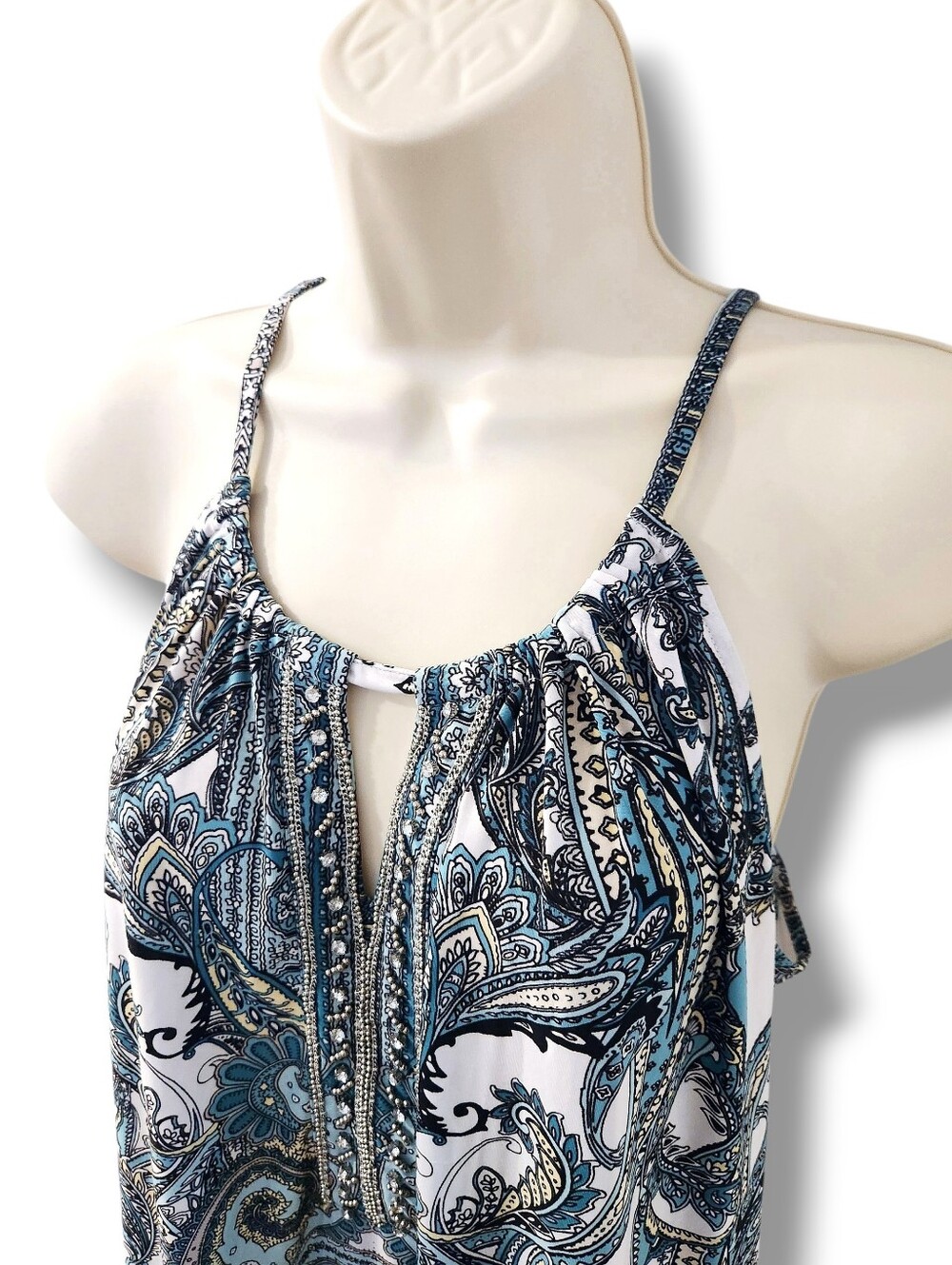 INC Boho Style Paisley Print Blousson Keyhole Cami | Large - Picture 4 of 11